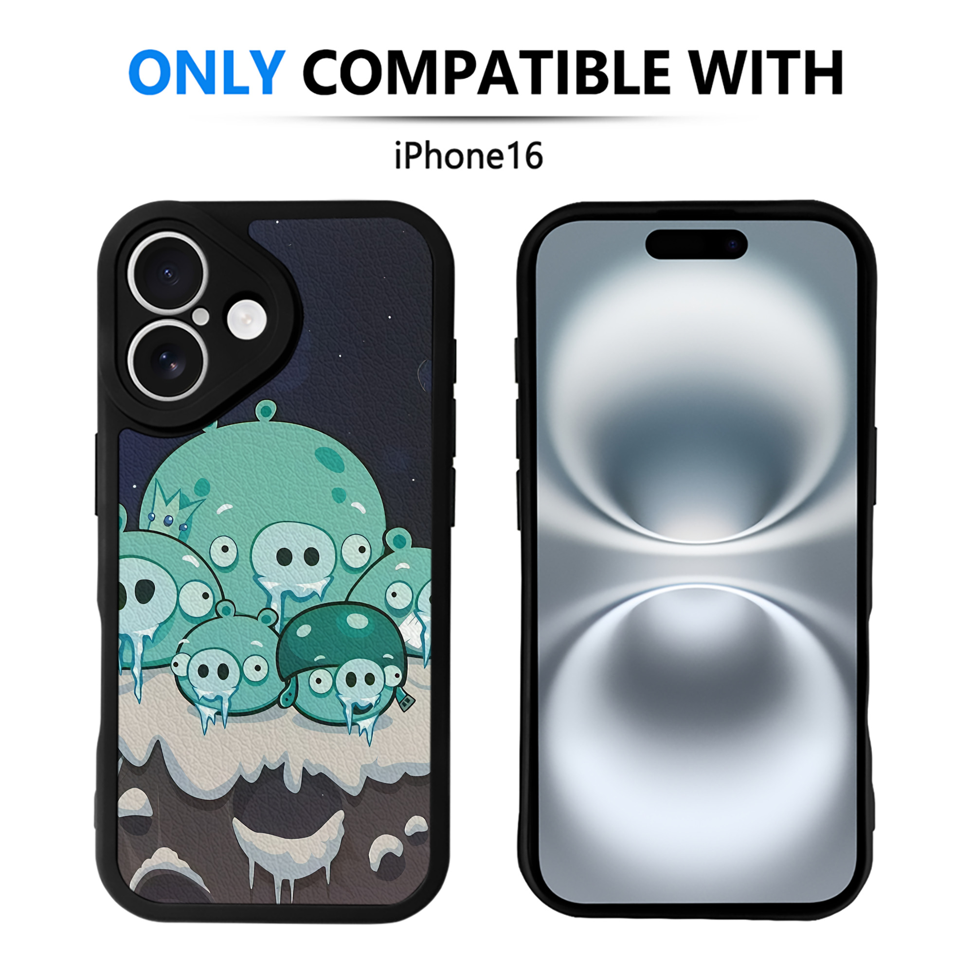 （画像用） Angry Birds アングリーバード 【iPhone 16シリーズ対応】シリコンスマホケース（レザー調） 材質：シリコン